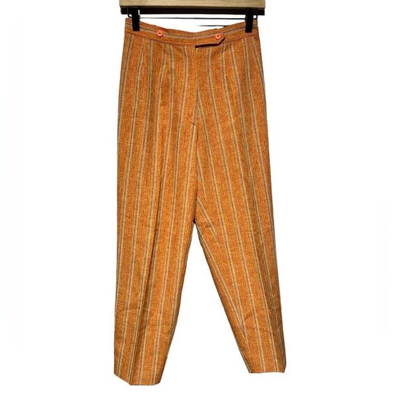 Vintage Orange Max Moda Striped Funky Trouser Waist 26” length 37” Inseam 24” - Picture 1 of 15